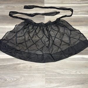 Elegant Black Sheer Overlay apron size small to extra large